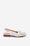 Perforated Ballerinas With Open Heel White Navinnia