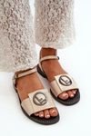 Women's Sandals With Decoration S.Barski KV27-045 Gold