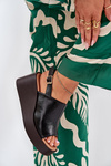 Women Sandals Made Of Eco Leather On Platform And Wedge Black Leaniria