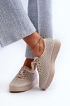 Leather Platform Sneakers by S.Barski LR278 Beige