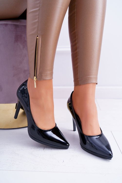 Women's Sergio Leone Black Lacquered Misawu Stiletto pumps