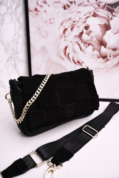 Clutch Bag With Suede Plaiting LAURA BIAGGI Black
