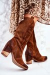 Women’s Boots On High Heel Leather Cognac High Rosemary