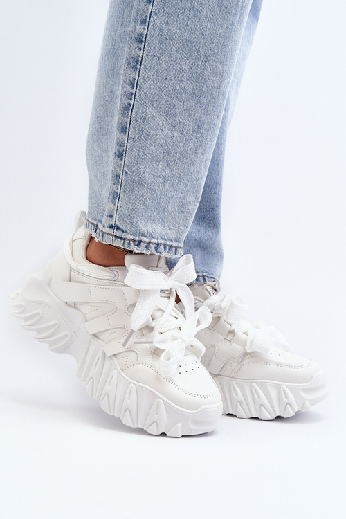 Women's sneakers on chunky sole white Ellerai