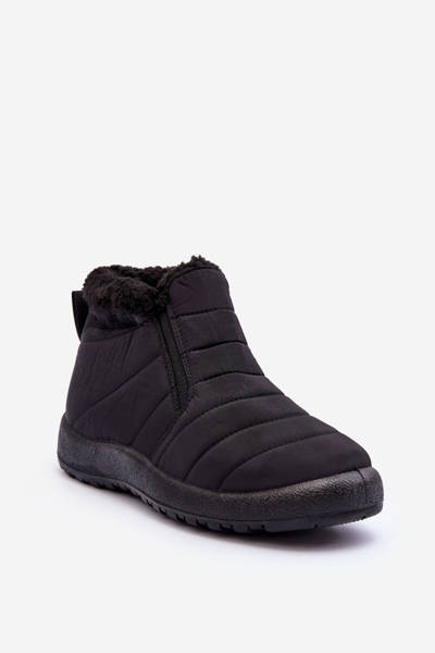 Women's Low Fleece Snow Boots Black Enmore
