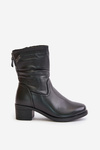Boots On Low Heel Insulated With Fur Vinceza 85155 Black