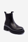 Leather Boots Chelsea On Zip Black Pitrese