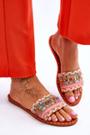 Women's Embellished Slippers Orange Bellisa