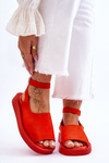 Comfortable Women's Sandals On The Platform Dark orange Rubie