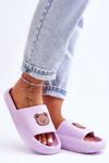 Light Women's Foam Slippers With Teddy Bear Violet Lia