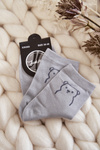 Women's Cotton Socks With A Teddy Bear Grey