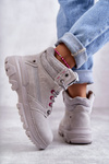 Botki Trapery Damskie Ocieplane Szare Lee Cooper LCJ-22-01-1373