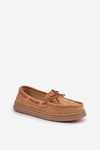 Women's Moccasins on Flat Sole Camel Timannie