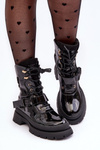 Women's Lacquered Platform Boots Nahili Black