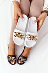 Slippers On The Platform With A Chain White Vacation
