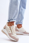 Women's Platform Sneakers Beige-White Sivan