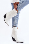 Women's Cowboy Boots On Heel White Melaitia