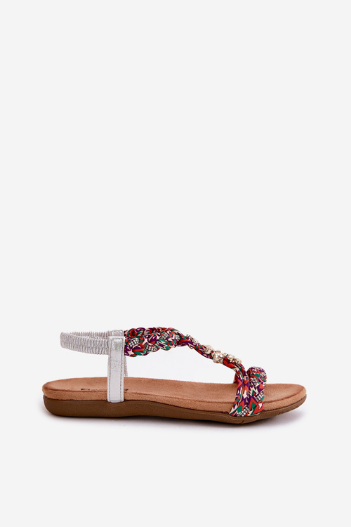 Women's Flat Sandals With Woven Straps And Accessories Artiker 54C1322 Multicolor