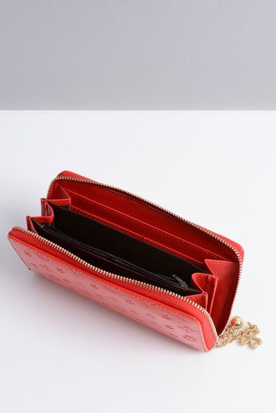 Women's Wallet Large Red Lacquered Gold Lock