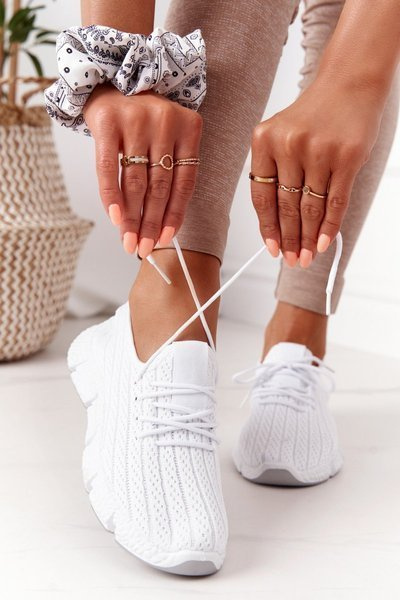 Damskie Sportowe Buty Sneakersy Białe Training