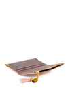 Leather Wallet with Tassel Beige and pink Madis