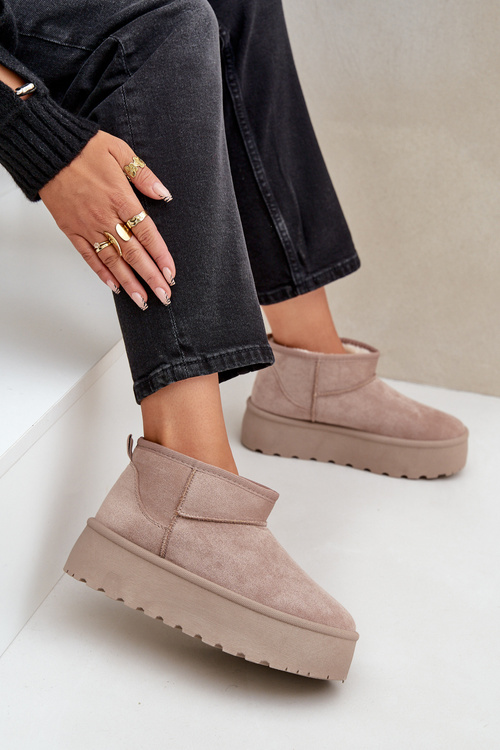 Womens Snow Boots On Platform Beige Ninala