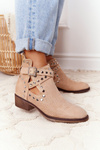 Openwork Boots With Jets Beige Dakota