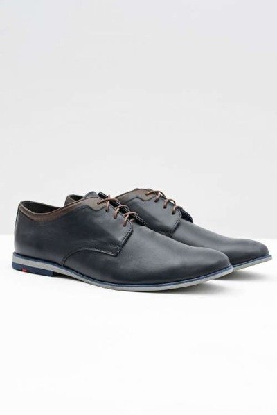 Men's Navy Blue Leather Gianni Half Boots