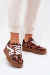 Womens Platform Sneakers Leopard Brown Totter