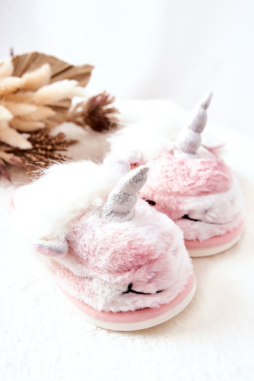 Unicorn Warm-up slippers White and pink Ronee