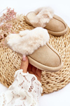 Children's Slippers with Fur Beige Befana