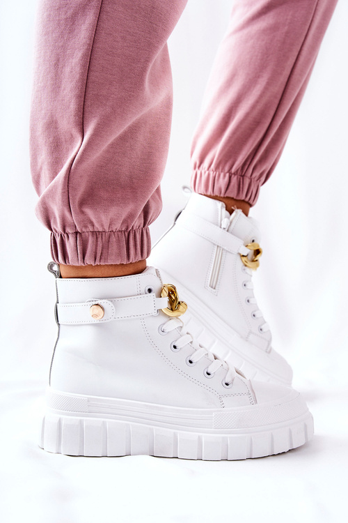 High Sneakers On A Platform White Standies