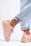 Buty Sportowe Damskie Wsuwane Materiałowe Różowe Zauna C2002