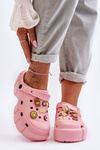 Women's Foam Slippers Crocs With Ornaments Pink Marlett