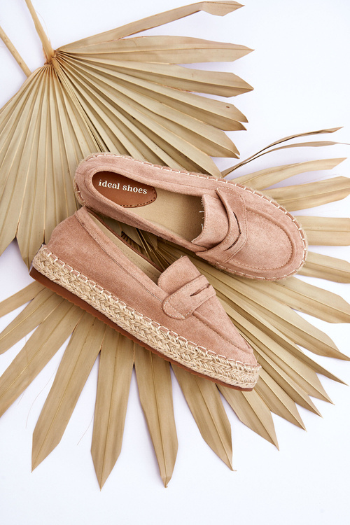 Espadryle Damskie Zamsz Beżowe Keyla