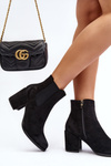 Women's Black Ankle Boots with Chunky Heel Arianti