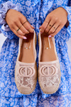 Espadryle Damskie Koronkowe Beżowe Summer Dream