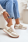 Buty Sportowe Sneakersy Platforma Beżowe Thari