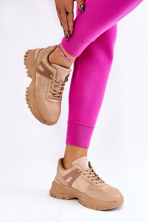 Fashionable Sport Shoes Sneakers Beige Frezio