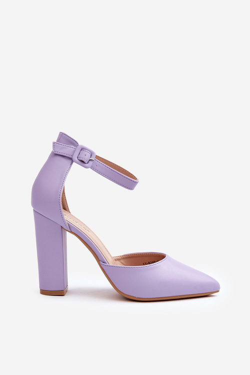 Leather High Heel Pumps Violet Salira