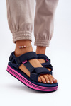 Sandały Damskie Platforma Granatowe Lee Cooper LCW-24-05-2754