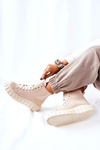 Suede High Platform Sneakers Beige Meniphise