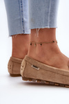 Women's Brown Faux Suede Moccasins Amrutia