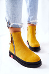 Platform Suede Lace-up Booties Yellow Nessa