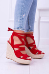 Red Suede Sandals On Anchor Nowelio