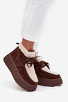 Women's snow boots on platform with fur brown Florivelle