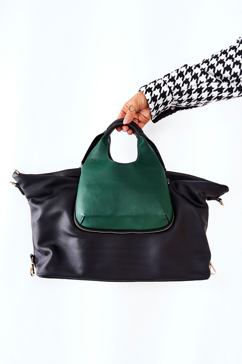 Women's Strap Handbag L2990 Nobo Black and Green