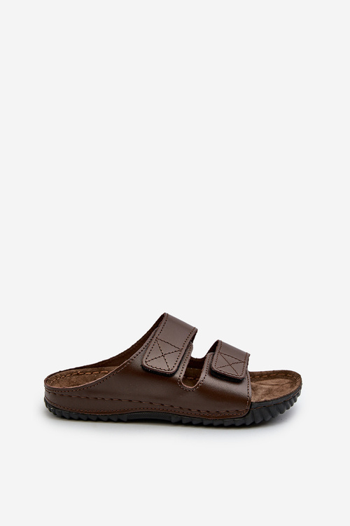Comfortable Men's Flip-Flops with Velcro Straps Inblu FM00001U Dark Brown