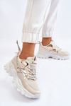 Women's Sport Shoes Laced On The Platform Beige Minea