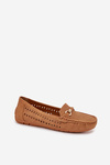 Ladies Moccasins With Cutouts And Decoration Camel Kaydance
